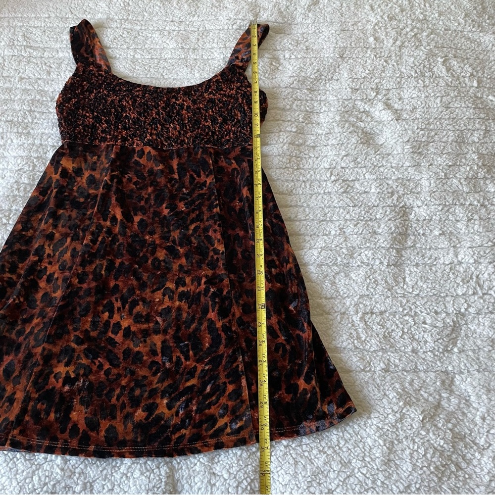 Free People Mini Dress in Brown and Black Leopard Print - Picture 9 of 10